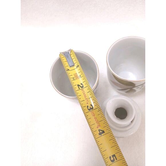 4 Pc Saki Set SEYEI Fine China Hot Tea Cups Japan Mini Server Pitcher & 3 Cups - Picture 11 of 12